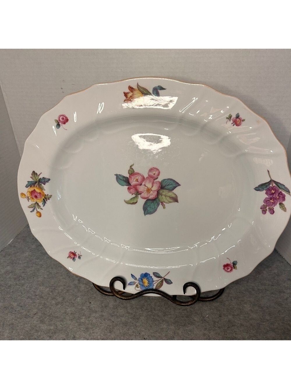 Vintage Spode Copeland Floral Serving Platter 14.5x11.5” - 1” Height
